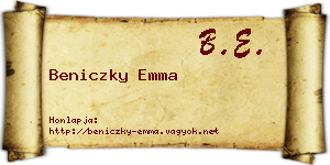 Beniczky Emma névjegykártya